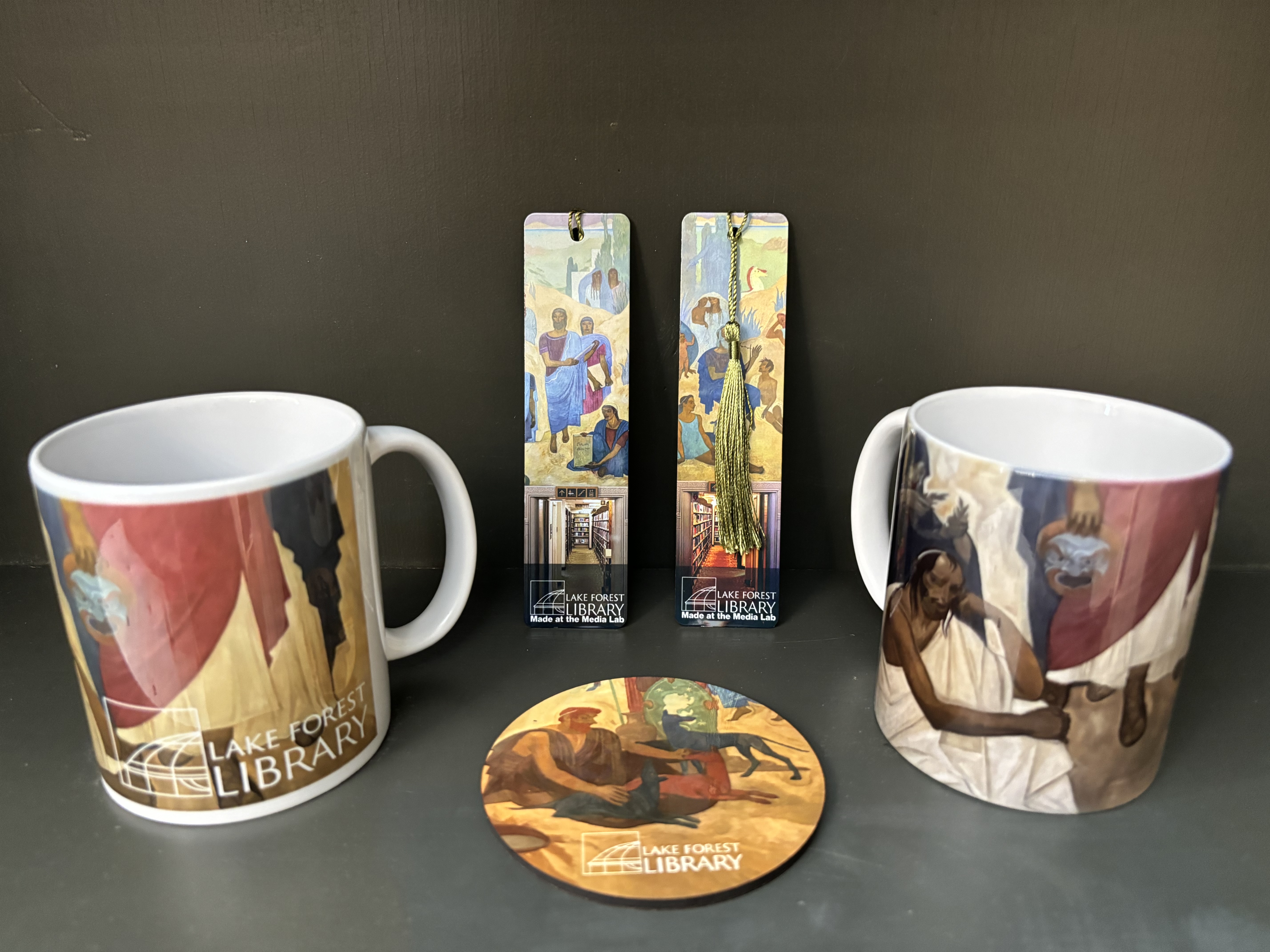 mugs, bookmarks, coaster created by usiing a sublimation printer