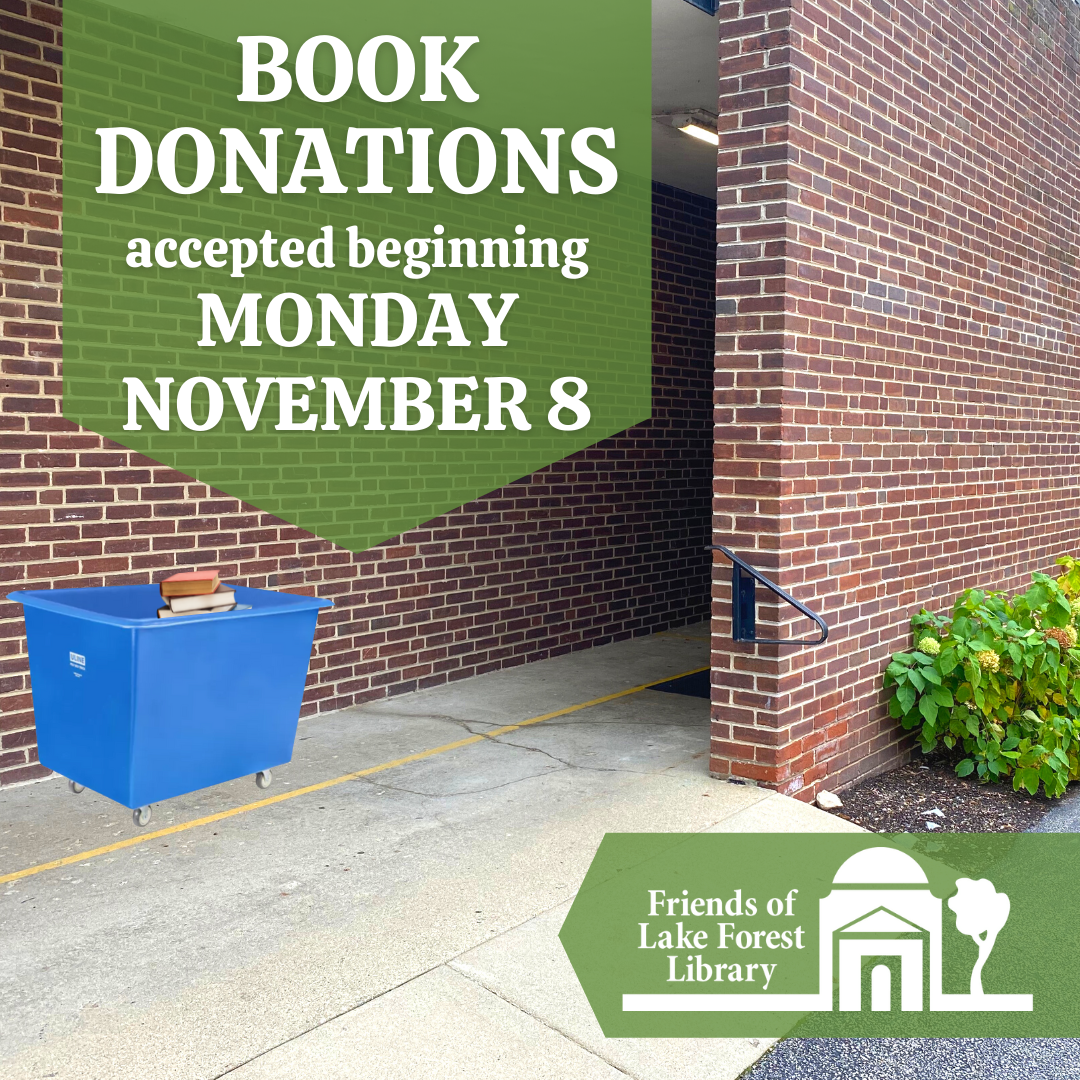 Book Donations accepted Monday November 8